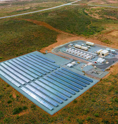 Aerial shot of Denham hydrogen plant